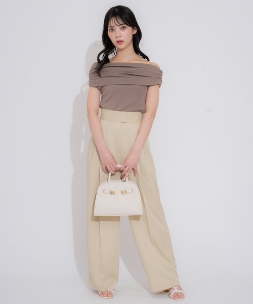 NOELA（ノエラ）の「ワイドストレートタックパンツ（その他パンツ・レディース・カーキ/オフホワイト/ベージュ・S/M）」の10枚目の写真