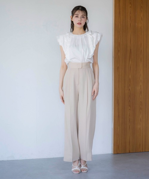 NOELA（ノエラ）の「ワイドストレートタックパンツ（その他パンツ・レディース・カーキ/オフホワイト/ベージュ・S/M）」の22枚目の写真