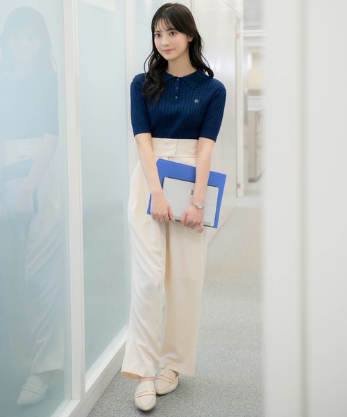 NOELA（ノエラ）の「ワイドストレートタックパンツ（その他パンツ・レディース・カーキ/オフホワイト/ベージュ・S/M）」の19枚目の写真