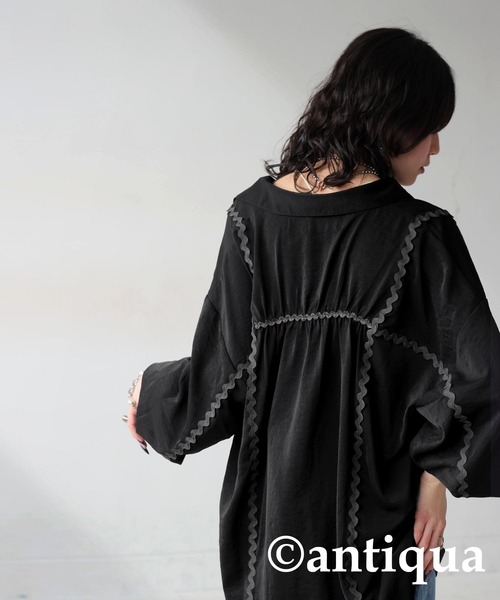 antiqua（アンティカ）の「配色シャツ（シャツ/ブラウス・レディース・オフホワイト/ブラック・ONESIZE）」の16枚目の写真