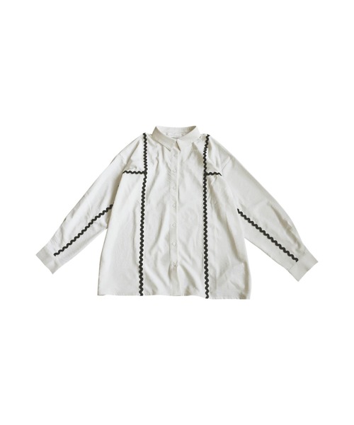 antiqua（アンティカ）の「配色シャツ（シャツ/ブラウス・レディース・オフホワイト/ブラック・ONESIZE）」の18枚目の写真