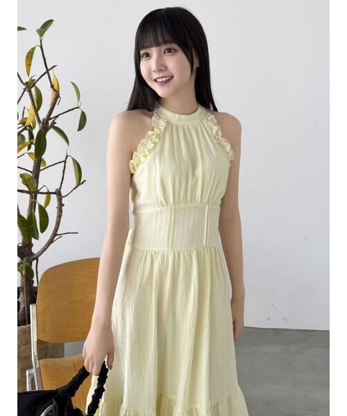 GO TO HOLLYWOOD 新品タグ付　フリル付きワンピ 01 2WAYショルダーフラワーラッフルワンピース[品番：MKSW0062400