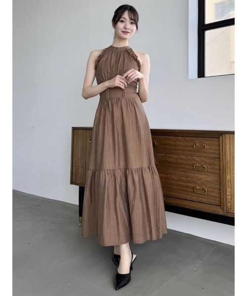 今シーズン品！　アメスリフリルシェイプワンピース　ウエスト一部ゴム：66～73 dazzlin ワンピース アメスリフリルシェイプワンピース
