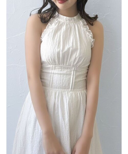 dazzlin アメスリフリルシェイプワンピース オフホワイト S dazzlin（ダズリン）の「アメスリフリルシェイプワンピース