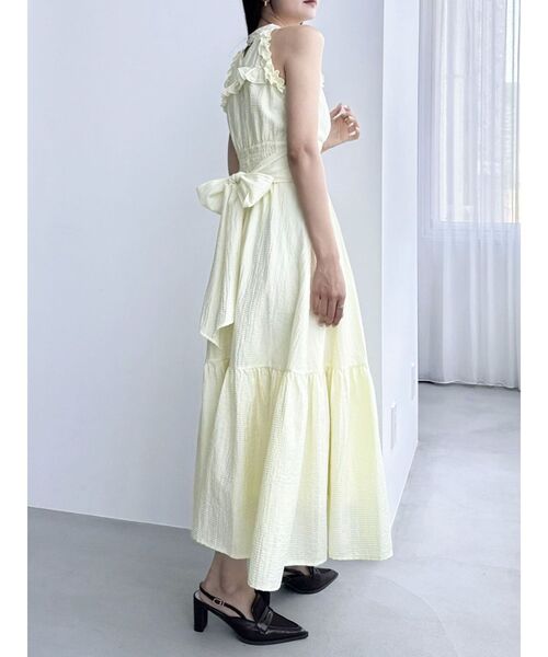 dazzlin アメスリフリルシェイプワンピース オフホワイト S dazzlin ワンピース アメスリフリルシェイプワンピース