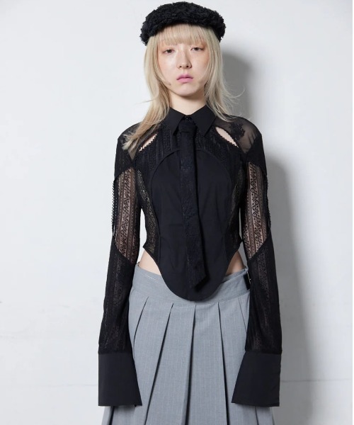 neith.（ネイス）の「neith./ネイス/Lace Tied Shirts（シャツ