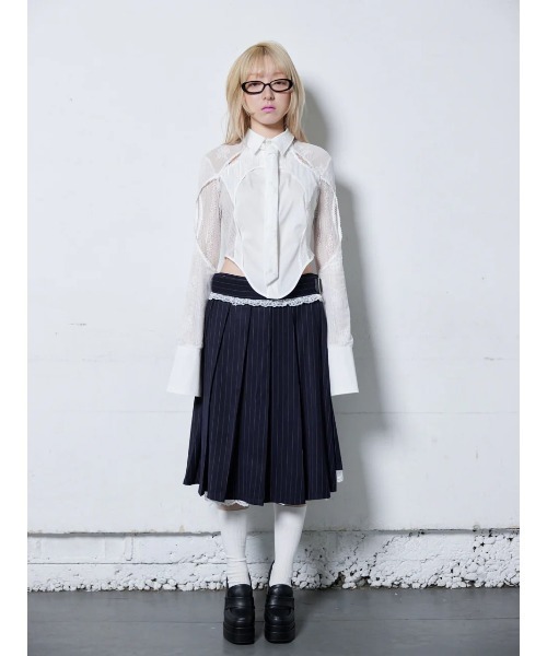 トップス neith.Lace Tied Shirts(White) Lace Tied Shirts(White) – neith.onlinestore
