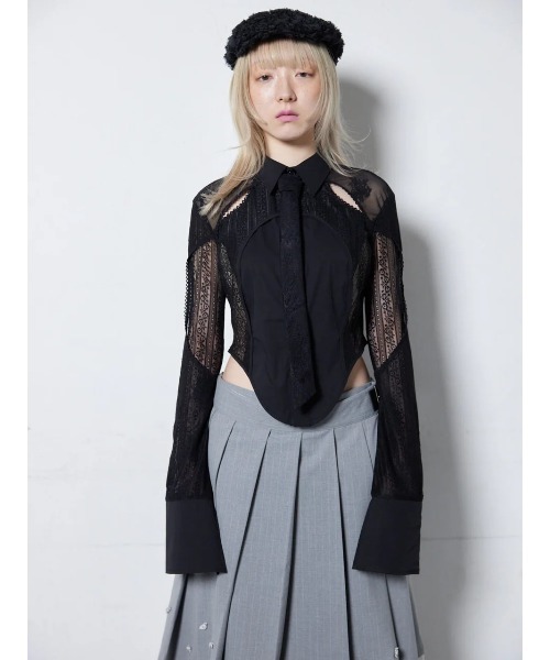 トップス neith.Lace Tied Shirts(Pink) neith.Lace Tied Shirts(Pink)