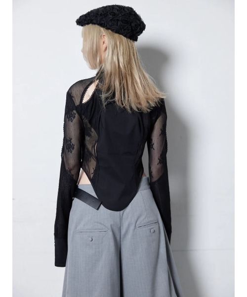 neith. Mesh Tied Shirt ネイス Mesh Tied Shirt(White) – neith.onlinestore