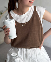 Chez toi | カット×ニットビスチェ(Tシャツ/カットソー)