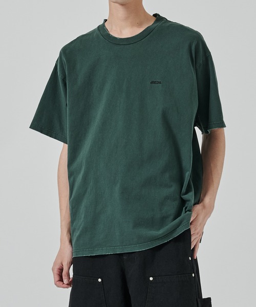 Jieda（ジエダ）の「DAMAGE PIGMENT LOGO TEE（Tシャツ/カットソー・メンズ・グリーン/ブラック/ネイビー・1/2）」の3枚目の写真
