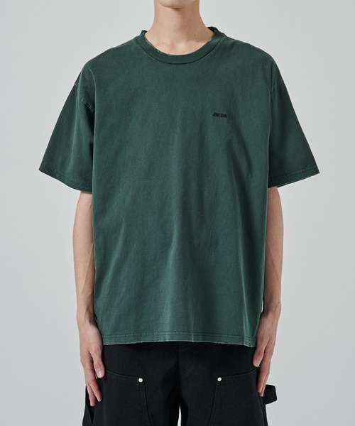 JIEDA(ジエダ)の「DAMAGE PIGMENT LOGO TEE(Tシャツ/カットソー・メンズ・グリーン/ブラック/ネイビー・1/2)」の12枚目の写真
