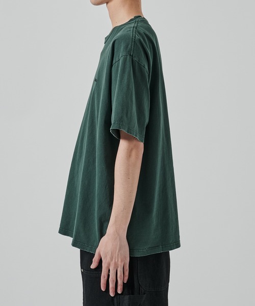 JIEDA(ジエダ)の「DAMAGE PIGMENT LOGO TEE(Tシャツ/カットソー・メンズ・グリーン/ブラック/ネイビー・1/2)」の13枚目の写真