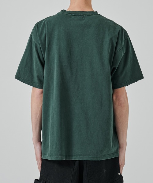 JIEDA(ジエダ)の「DAMAGE PIGMENT LOGO TEE(Tシャツ/カットソー・メンズ・グリーン/ブラック/ネイビー・1/2)」の14枚目の写真