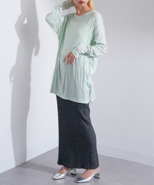 MILLER(ミラー)の「【Robert P. Miller】シアーロンT Light Prib Crew L/S Tee RM234-2131※(Tシャツ/カットソー・レディース・ライトグリーン/ブラック/ホワイト・FREE)」の16枚目の写真