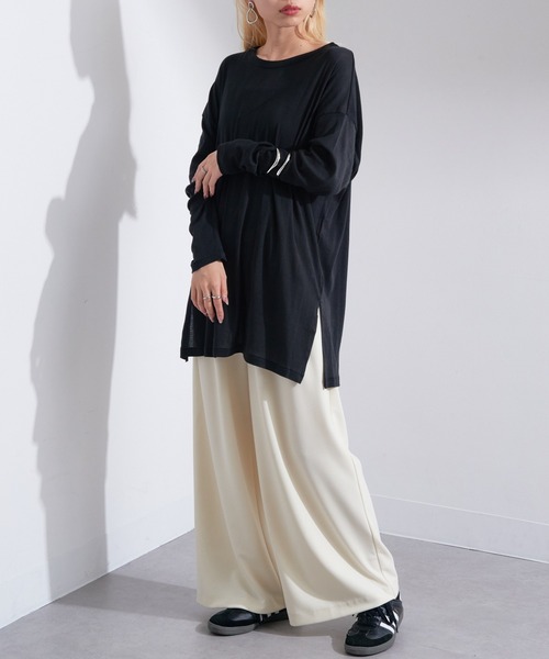 MILLER(ミラー)の「【Robert P. Miller】シアーロンT Light Prib Crew L/S Tee RM234-2131※(Tシャツ/カットソー・レディース・ライトグリーン/ブラック/ホワイト・FREE)」の12枚目の写真