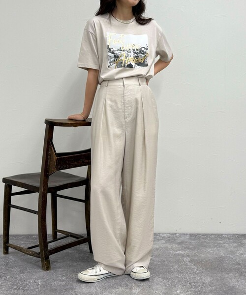 fredy emue（フレディエミュ）の「Amour PHOTO Tシャツ（Tシャツ/カットソー・レディース・チャコールグレー/ベージュ/オフホワイト・38）」の13枚目の写真