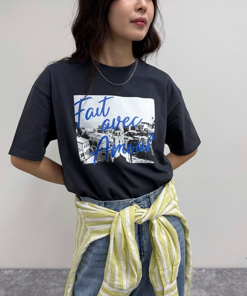 fredy emue（フレディエミュ）の「Amour PHOTO Tシャツ（Tシャツ/カットソー・レディース・チャコールグレー/ベージュ/オフホワイト・38）」の20枚目の写真