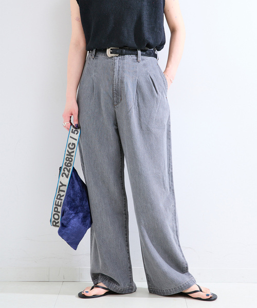 B.C STOCK（ベーセーストック）の「《追加》ウォッシャブル / DU JOUR/デュ ジュール TROUSER JEAN（デニムパンツ・レディース・チャコールグレー/ブルー系その他/ネイビー・36/38）」の2枚目の写真