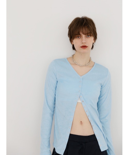 Katrin TOKYO(カトリーントーキョー)の「pile long cardigan(カーディガン/ボレロ・レディース・ピンク系/ホワイト/ブルー系・XS/FREE)」の1枚目の写真