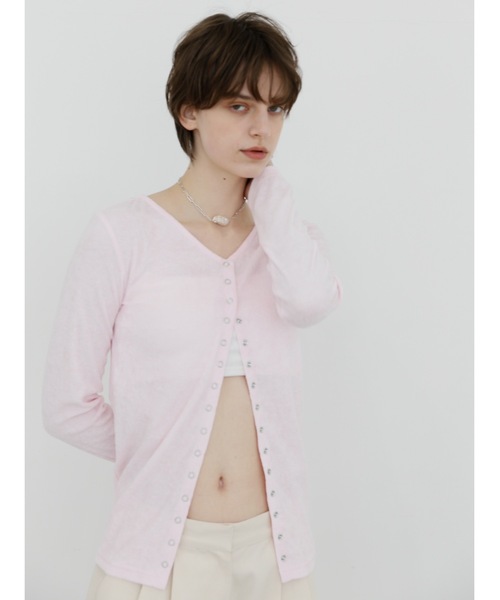 Katrin TOKYO(カトリーントーキョー)の「pile long cardigan(カーディガン/ボレロ・レディース・ピンク系/ホワイト/ブルー系・XS/FREE)」の3枚目の写真
