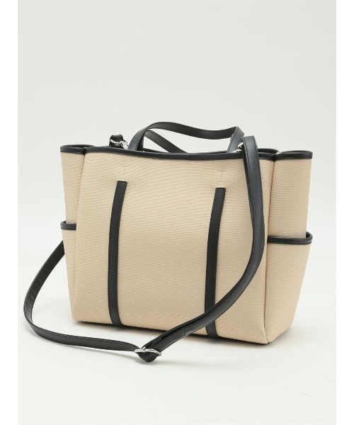 m.f.editorial（エムエフエディトリアル）の「【2WAY】配色キャンバス風 トートバッグ A4対応（トートバッグ・レディース・アイボリー/グレー・FREE）」の11枚目の写真