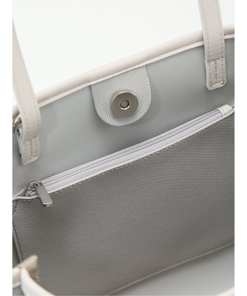 m.f.editorial（エムエフエディトリアル）の「【2WAY】配色キャンバス風 トートバッグ A4対応（トートバッグ・レディース・アイボリー/グレー・FREE）」の21枚目の写真