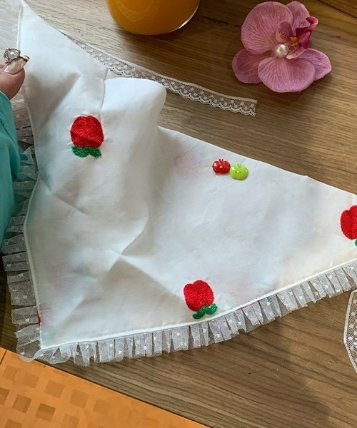 SHEPP(シープ)の「フルーツ刺繍バブーシュカ(その他ヘアアクセサリー・レディース・ホワイト・F)」の7枚目の写真