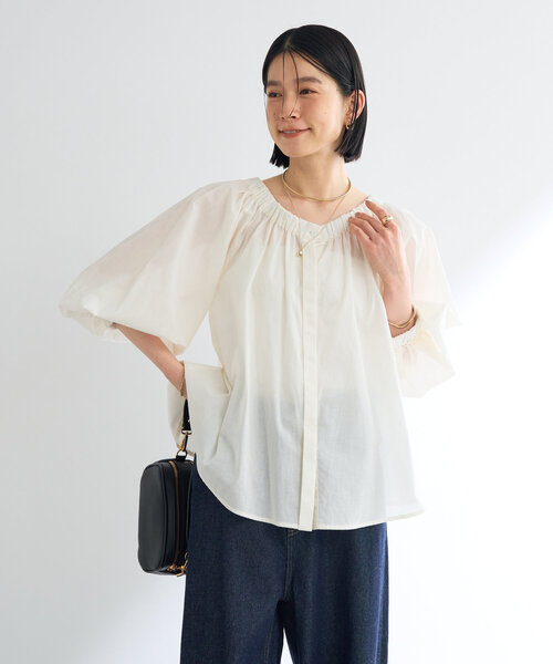 un dix cors（アンディコール）の「ギャザーオフショルブラウス（シャツ/ブラウス・レディース・オフホワイト/ブルー/ブラック・FREE）」の17枚目の写真