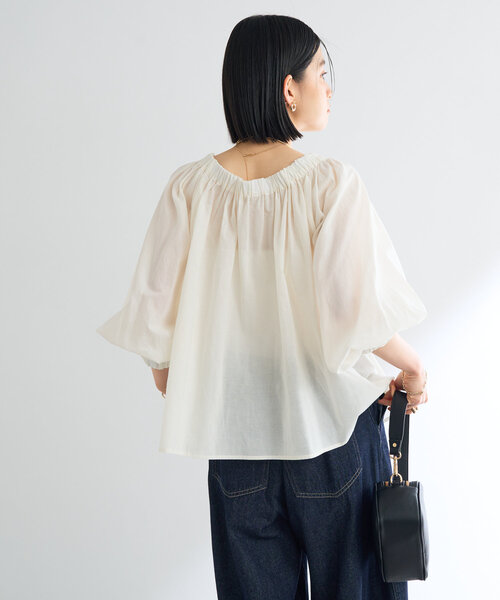 un dix cors（アンディコール）の「ギャザーオフショルブラウス（シャツ/ブラウス・レディース・オフホワイト/ブルー/ブラック・FREE）」の19枚目の写真