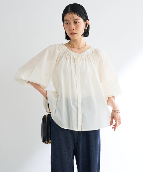 un dix cors（アンディコール）の「ギャザーオフショルブラウス（シャツ/ブラウス・レディース・オフホワイト/ブルー/ブラック・FREE）」の20枚目の写真