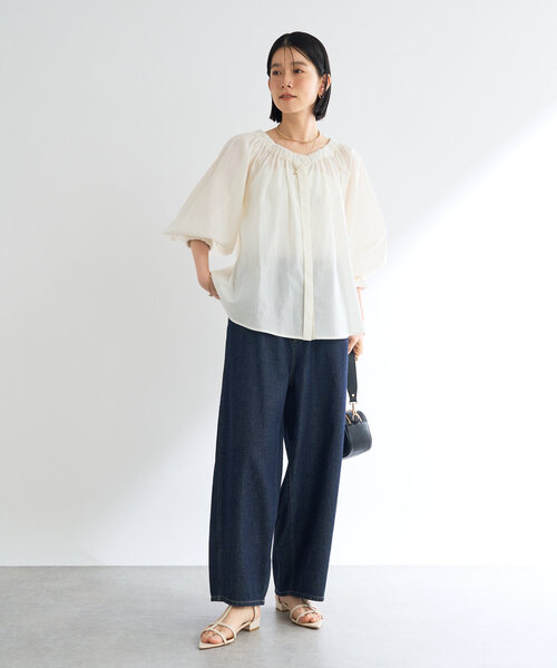 un dix cors（アンディコール）の「ギャザーオフショルブラウス（シャツ/ブラウス・レディース・オフホワイト/ブルー/ブラック・FREE）」の21枚目の写真