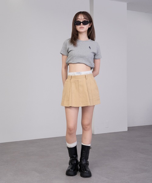 RAY CASSIN（レイカズン）の「ウエストレイヤードプリーツスカパン（スカート・レディース・ベージュ/グレー/ネイビー・FREE）」の16枚目の写真