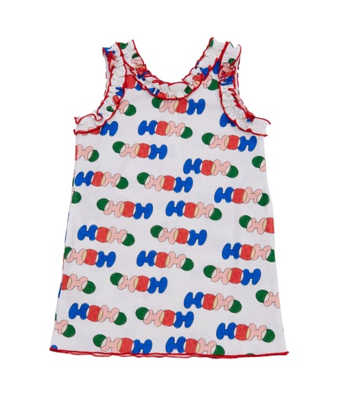 Ocean&Ground(オーシャン&グラウンド)の「ソウガラフリルノースリーブワンピース(ワンピース・キッズ・ブルー/ブラック/マルチ・90/100/110/120/130/140)」の3枚目の写真