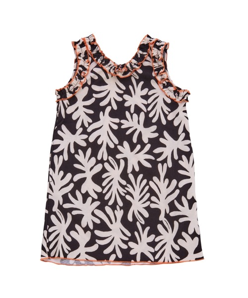 Ocean&Ground(オーシャン&グラウンド)の「ソウガラフリルノースリーブワンピース(ワンピース・キッズ・ブルー/ブラック/マルチ・90/100/110/120/130/140)」の15枚目の写真