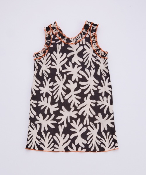 Ocean&Ground(オーシャン&グラウンド)の「ソウガラフリルノースリーブワンピース(ワンピース・キッズ・ブルー/ブラック/マルチ・90/100/110/120/130/140)」の14枚目の写真