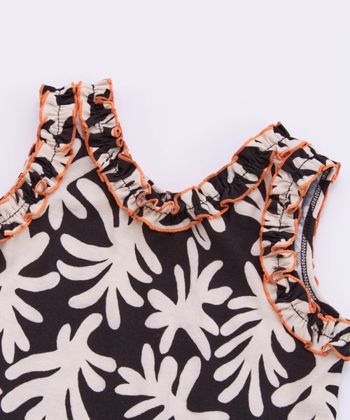 Ocean&Ground(オーシャン&グラウンド)の「ソウガラフリルノースリーブワンピース(ワンピース・キッズ・ブルー/ブラック/マルチ・90/100/110/120/130/140)」の13枚目の写真