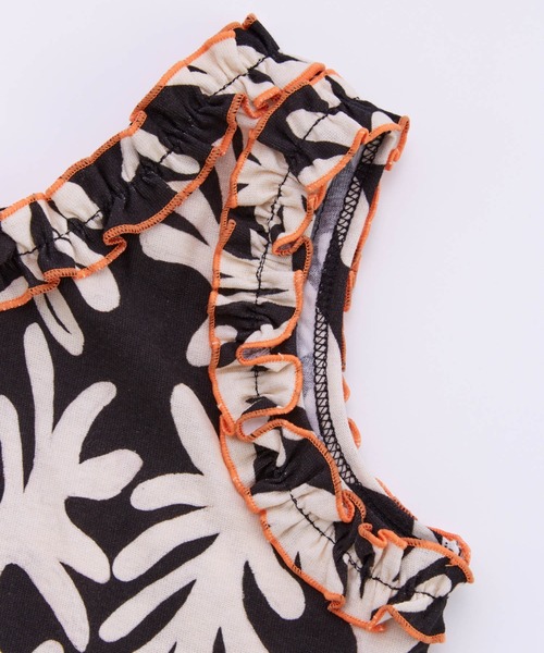 Ocean&Ground(オーシャン&グラウンド)の「ソウガラフリルノースリーブワンピース(ワンピース・キッズ・ブルー/ブラック/マルチ・90/100/110/120/130/140)」の11枚目の写真