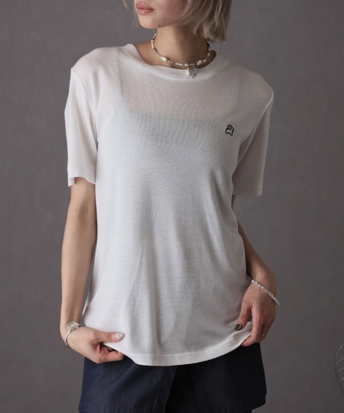 Girly Doll(ガーリードール)の「ワンポイントデザインシアーTシャツ(Tシャツ/カットソー・レディース・グレー/ブラック/ホワイト・F)」の2枚目の写真