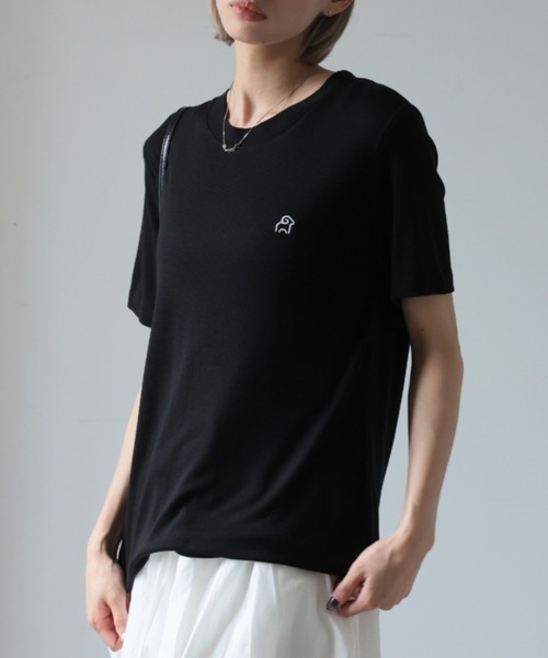 Girly Doll(ガーリードール)の「ワンポイントデザインシアーTシャツ(Tシャツ/カットソー・レディース・グレー/ブラック/ホワイト・F)」の3枚目の写真