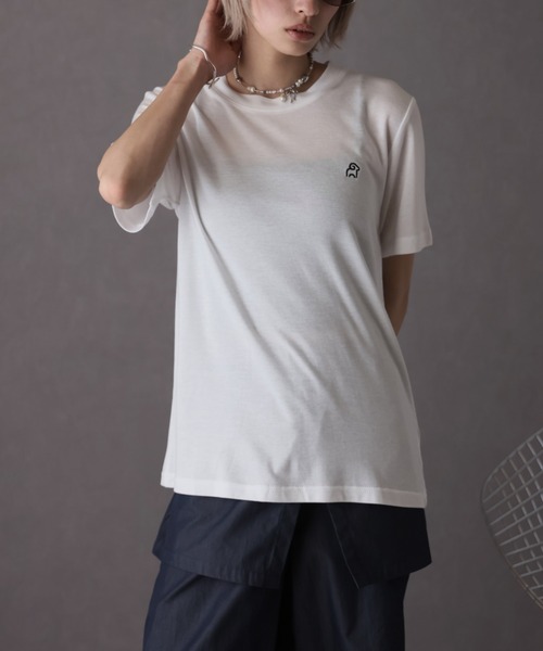 Girly Doll(ガーリードール)の「ワンポイントデザインシアーTシャツ(Tシャツ/カットソー・レディース・グレー/ブラック/ホワイト・F)」の21枚目の写真