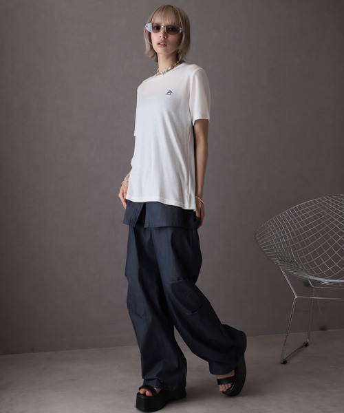 Girly Doll(ガーリードール)の「ワンポイントデザインシアーTシャツ(Tシャツ/カットソー・レディース・グレー/ブラック/ホワイト・F)」の22枚目の写真