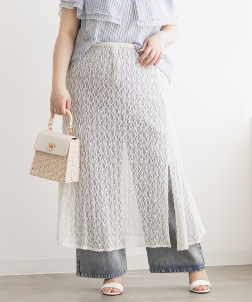CLETTE（クレット）の「3WAYサテン＆レーススカート（スカート・レディース・ブラウン/ブラック/アイボリー・4L/3L/LL）」の17枚目の写真