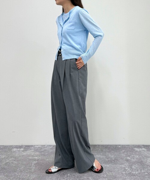 fredy emue（フレディエミュ）の「リネン混ポケ付きカーディガン（カーディガン/ボレロ・レディース・イエロー/サックスブルー/オフホワイト/ブラウン・38）」の22枚目の写真