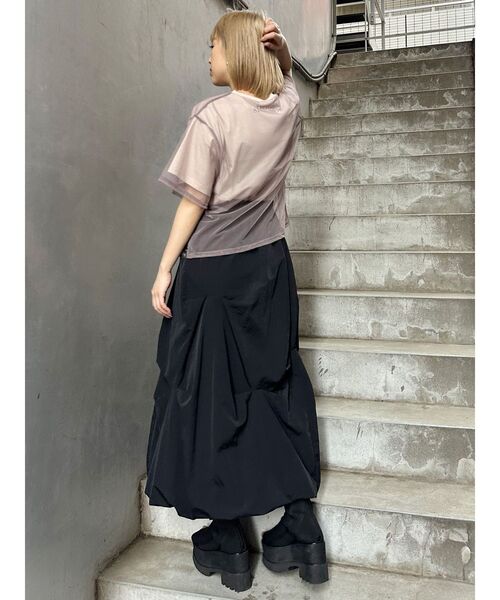 MURUA(ムルーア)の「【MURUA×STAYFLOWER】チュールドッキングフラワーTシャツ(Tシャツ/カットソー・レディース・ベージュ/ブルー/アイボリー・FREE)」の19枚目の写真