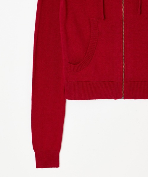 BEEDEN(ビーデン)の「PRINT KNIT ZIP HOODIE(Tシャツ/カットソー・レディース・カーキ/レッド・FREE)」の4枚目の写真