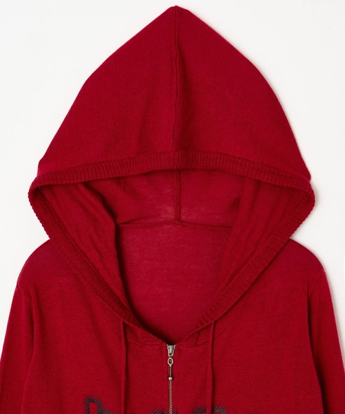 BEEDEN(ビーデン)の「PRINT KNIT ZIP HOODIE(Tシャツ/カットソー・レディース・カーキ/レッド・FREE)」の6枚目の写真