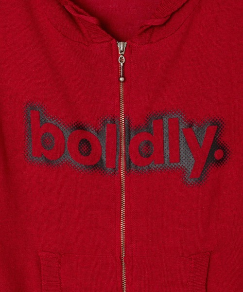 BEEDEN(ビーデン)の「PRINT KNIT ZIP HOODIE(Tシャツ/カットソー・レディース・カーキ/レッド・FREE)」の5枚目の写真