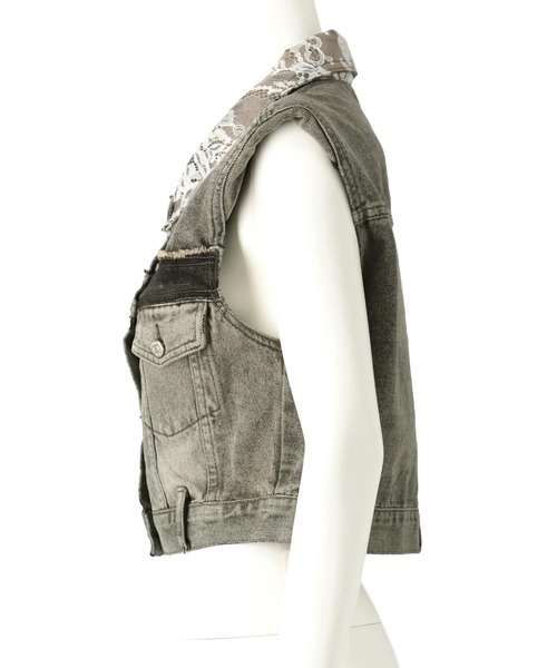 ANAP（アナップ）の「レースデニムクロップドベスト（ベスト・レディース・スミクロ・FREE）」の9枚目の写真