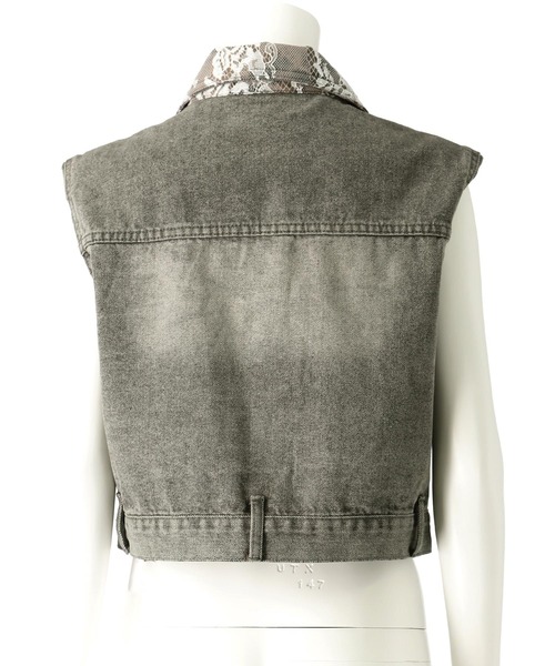 ANAP（アナップ）の「レースデニムクロップドベスト（ベスト・レディース・スミクロ・FREE）」の10枚目の写真